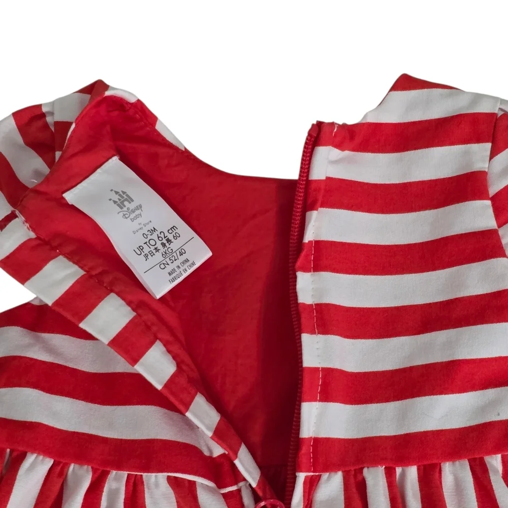 Disney Store Minnie Mouse Striped Baby Dress Size 0-3 Months